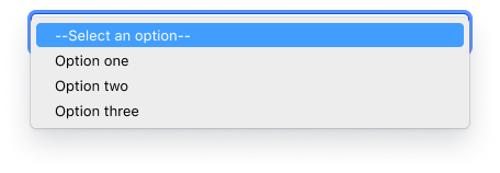 Example image of selecting an item in the OptionList with spacebar